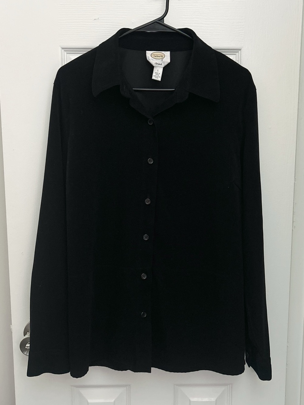 Talbots Black Stretch Button Down Shirt